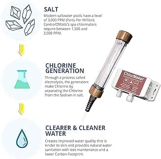 ChlorMaker Saltwater Chlorine Generation System for Spas and Hot Tubs Up to 2000 Gallons