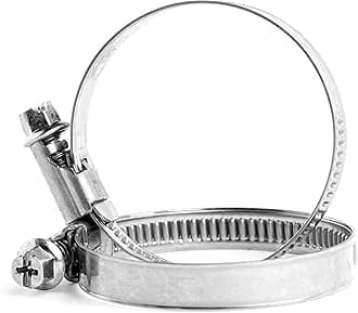 40mm - 60mm W2 - Stainless Steel Jubilee Type Strong Worm Drive Hose Clip Adjustable Hose Clamp Ducting Clamp for Flexible Hose Pipe (Pack of 4) X06AB