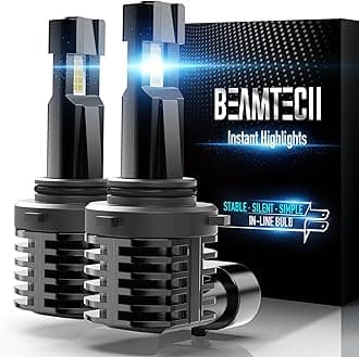 BEAMTECH 9006 Bulbs, Fanless In Line HB4 Fog Light Bulb 6500K Xenon White Fog Light Of 2