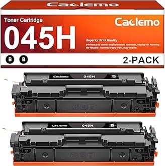 045H Black Toner Replacement for Canon 045H Toner Cartridges Canon 045H 045 Black Toner Compatible with Canon Color imageCLASS MF632Cdw MF634Cdw LBP612Cdw LBP612C LBP612 MF632 MF634 Printer (2 Black)