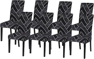 Dining Room Chair Covers Stretch Parsons Chair Slipcovers for Dining Room Chair |Elastic Chair Cover |Stretchable Dining Chair Cover |Removable |Washable|Set of 8|