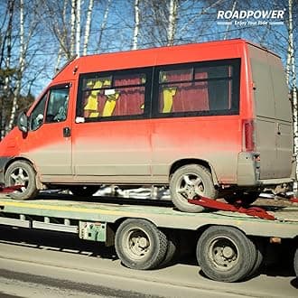 ROADPOWER Winch Recovery Tow Strap | Emergency Towing Rope for Car Recovery Heavy Duty, 800 CM 4000 lbs Strength (4TON,5Meter, RED)