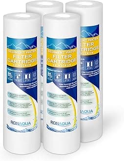 Ronaqua 10 Micron Sediment Water Filter Cartridge 10"x2.5", NSF Certified, 4-Layer Filtration for any 10-inch RO Units & Whole House Systems, Compatible with Culligan P5, AP110, WHKF-GD05, 4 Pack