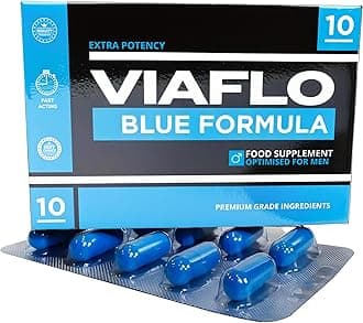 VIAFLO Blue | High Dose 900mg Supplement, Fact Acting, Long Lasting, Exclusively for Men, Boost Stamina, Energy & Performance with Maximum Strength (10 Count)
