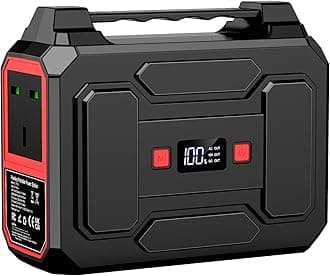99Wh/ 27000mAh Portable Power Station,100W Camping Power Pack,Solar Generator with AC/DC/USB/Type- C Outlet for Outdoors Camping Travel Fishing Emergency Power Supply Red