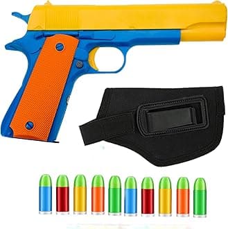 Toy Gun - 1Pcs Toy Pistols Realistic Colt 1911 Kids Toy Gun with Gun Holster and Luminous Soft Bullets Pistol