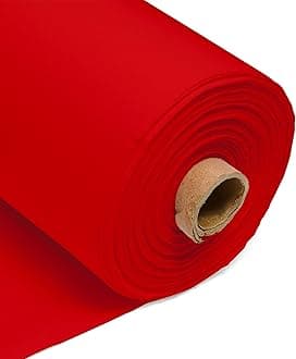 100% Cotton Fabric 60 Inch 150cm Wide 150GSM Material for Sewing, Dressmaking, Quilting, Curtain Linings, Pillowcases & Totes Fabric by The Half Metre by Discount Fabrics LTD(Red, 0.5m)