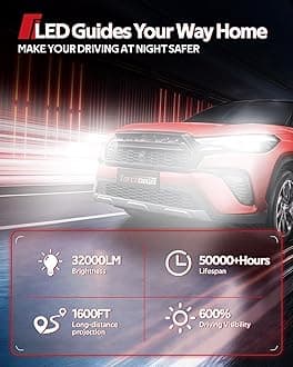 Torchbeam H11/H8/H9/H16 Bulbs 45000LM 6500K Cool White H11 Fog Light Bulbs Waterproof, 60,000 Hours Easy Install in 3 Minutes Plug-N-Play, Pack of 2