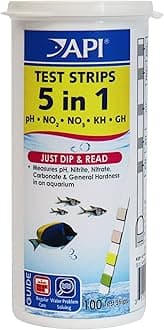 API 5-IN-1 TEST STRIPS Freshwater and Saltwater Aquarium Test Strips 100-Count Box