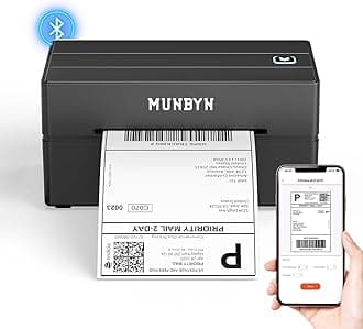 Bluetooth Label Printer, 130B Wireless Thermal Shipping Printer for 4x6 Shipping Packages Small Business Office or Home, Compatible with iPhone Android iPad Windows macOS Chrome Etsy Ebay