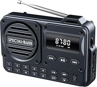 Pocket Radio FM USB-C Charging 2000mAh Rechargeable Excellent Reception Clear Speaker and Headphone Jack,LCD Screen,FM Radio for Walk/Jogging/Gym, Bluetooth/TF(NO AM) (Carbon)