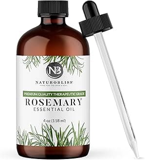 100% Pure Rosemary Essential Oil Therapeutic Grade Premium Quality (4 fl. oz) with Glass Dropper, Perfect for Aromatherapy
