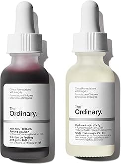 The OrdinaryDull & Dehydrated Skin Duo - Skin Care Bundle Set - AHA 30% + BHA 2% Peeling Solution 1 Fl Oz, Hyaluronic Acid 2% + B5 1 Fl Oz