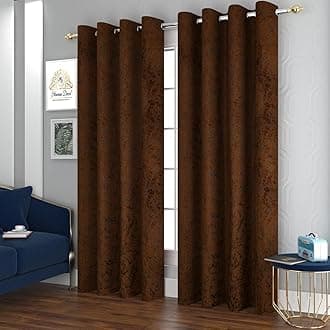 Nirwana Decor® Haven Velvet Room Darkening Curtains, Curtains for Home, Velvet Curtains. (Dark Brownn, 4 x 7)