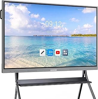 65'' 4K Smart Board, Android 14 OS 8+128 GB Interactive Smartboard, Electronic Digital Whiteboard with Open App Ecosystem, Touchscreen Smart Board for Home, Office and Classroom, Gray