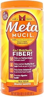Metamucil, 4 in 1 MultiHealth Fiber Powder, Orange Smooth, 1.9 lbs (861 g)