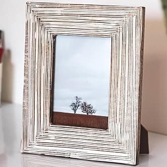 UHUD CRAFTS 4x6 3D Lining Design Solid Rectangular Wood Picture Frame Farmhouse Rustic Vintage Distressed Picture Frame for Table Top Display and Wall Hanging, 26L x 20W Centimeter
