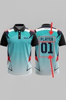 Dika Sports Custom jerseyCricket t-Shirt Breathable Cricket Jersey Printed | 2 Year to 5XL