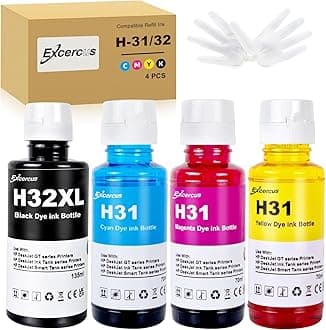 Ink Bottle 31 32XL Compatible with HP Smart Tank 5000 5101 502 510 513 750 755 790 5105 6005 7001 Printers (135ML 32XL Black Ink, 70ML 31 Color Ink)