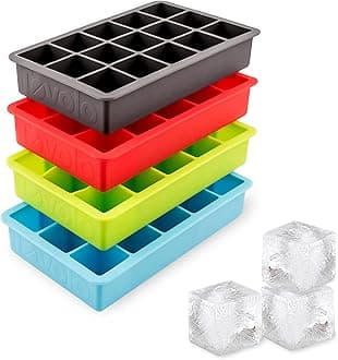 Perfect Cube Ice Trays, Ice Blue, Candy Apple, Charcoal, Spring green (Set of 4), Assorted
