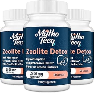 2300 MG Zeolite Detox Capsules - Activated Charcoal & Bentonite Clay, Highly Absorbable Full Body Detox, Liver & Gut Detox Cleanse, Zeolite Clinoptilolite for Heavy Metal Detox （270 Capsules）