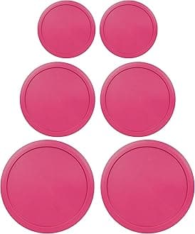 Replacement Lids for Pyrex Containers Round Glass Food Plastic (2) 2-Cup (2) 4-Cup (2) 7-Cup (Fuchsia)