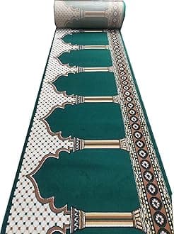 Carpet Mahal Washable Zanamaz Rolls for Prayer and Hall Size 4x95 feet Runner 0.5 inch Thickness, (Multi)