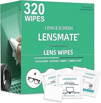 Lensmate 320 Count Lens Wipes for Eyeglasses, Pre-Moistened & Individually Wrapped Eyeglass Wipes, Lens Cleaning Wipes for Eyeglasses, Sunglasses, Goggles and Camera Lens
