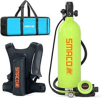 S700 Plus Mini Scuba Tank 1.9L Portable Diving Tank Reusable Pony Bottle for Underwater Exploration Lung Air Tank Kit Diving Cylinder for Emergency Rescue Boat Cleaning Backup Air Source