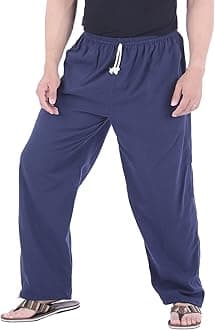 CandyHusky Men's Cotton Baggy Sweatpants - Blue, Large