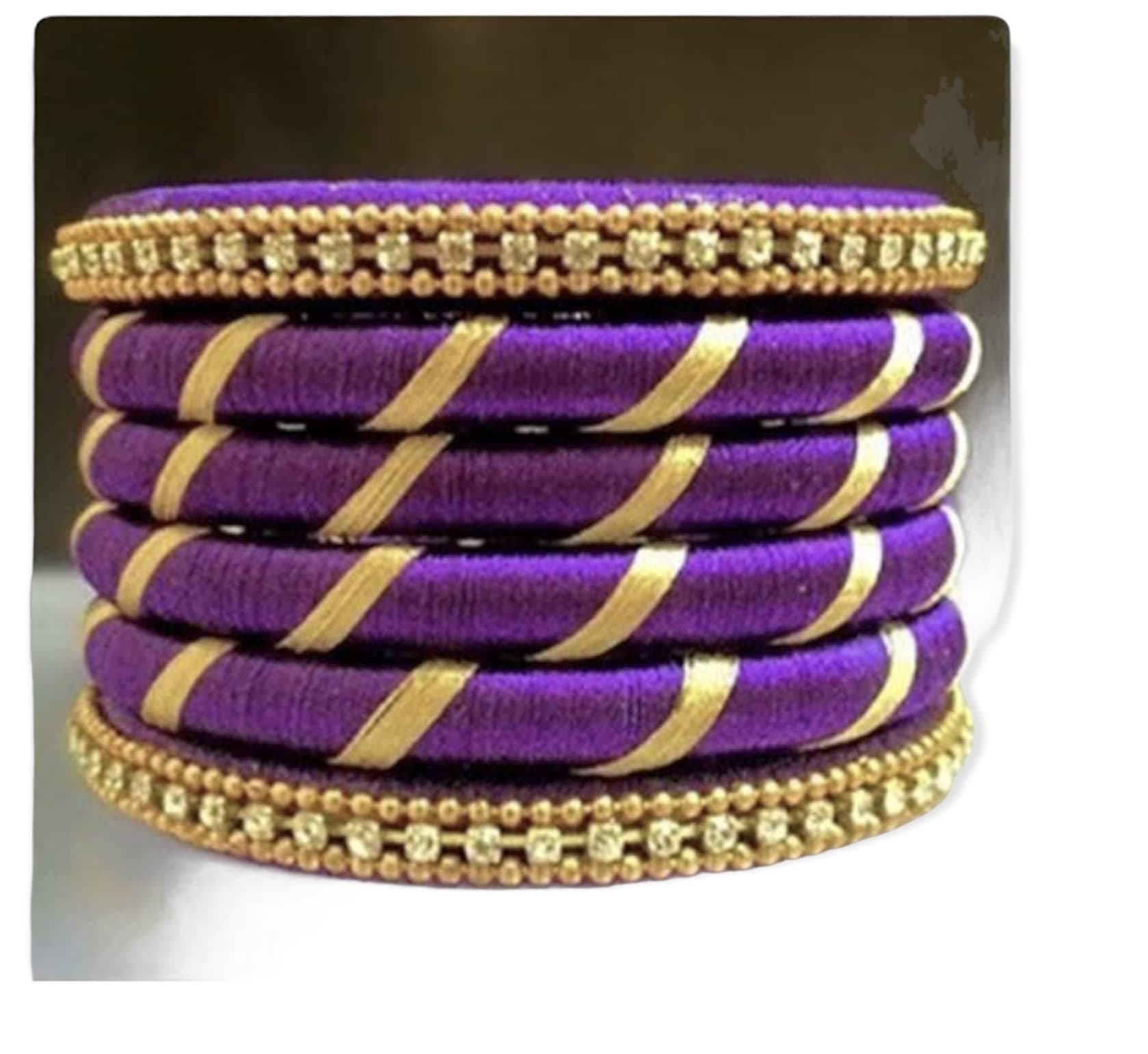 HemasaHand Made Silk Thread Bangle Set For Women