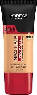 L'Oreal Paris Cosmetics Makeup Infallible Pro-Matte Liquid Longwear Foundation, Golden Sun Beige, 1 fl oz