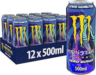 Lewis Hamilton Zero - Caffeinated Energy Drink With A Refreshing Peach-Nectarine Taste - Without Sugar And Without Calories - In Practical Disposable Cans 500ml (Pack Of 12)