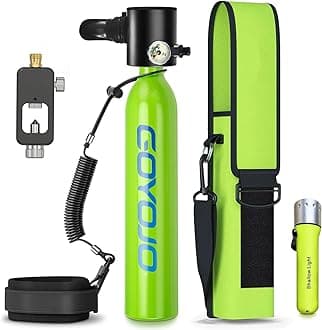 GOYOJO 0.5L Mini Scuba Tank with Pump, Portable Diving Tank, Lung Tank Kits with 3000 PSI Max Pressure, Reusable Scuba Diving Kit Gear with Pump Underwater Breathing Training