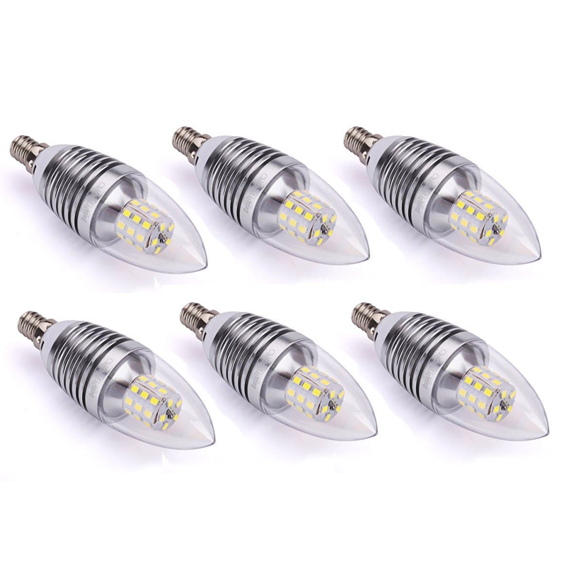 7w LED Candelabra Bulbs, E12 Dimmable, 60w Incandescent Replacement, Soft White 2700k 6-Pack