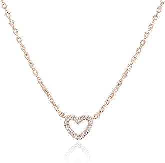 14K Gold Plated Cubic Zirconia Heart Necklace | Layered Necklaces | Gold Necklaces for Women | 18" Length with a 2" Extension