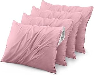 Utopia Bedding4 Pack Waterproof Pillow Protectors with Zipper Queen Size (Pink), Bed Bug and Dust Mite Proof Pillow case Covers, Moisture Wicking Pillow Encasements 20 x 28 InchesOEKO-TEX STANDARD 100