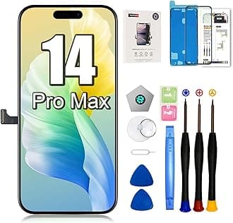 for iPhone 14 Pro Max Screen Replacement 6.7 Inch LCD 3D Touch Display Full HD Digitizer Frame Assembly (A2651,A2893,A2894,A2895,A2896) with Repair Tools Screen Protector Waterproof Adhesive