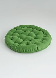 SKANDA FAB Premium Cotton Floor Seating Cushions | Luxurious Comfort & Microfiber Fill 60X60 CM Large Size for Meditation | Floor Cushion | Pooja | Living Room | Pets | Outdoor Solid Green (Pack of 3)