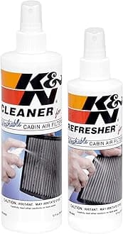 K&N Cabin Air Filter Cleaning Kit: Spray Bottle Filter Cleaner and Refresher Kit; Restores Cabin Air Filter Performance; Service Kit-99-6000, 99-6000AMZ