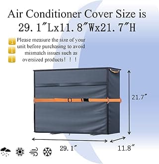 NGB Split Mini Air Conditioner Cover for Outside Units,600D Waterproof Air Conditioner Mini Split Cover,Outdoor Rectangular Air Conditioner Covers for AC Units, Fits up to 29" L x 11" W x 21" H.