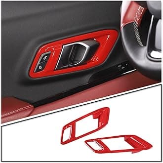 Fit for Toyota Supra GR A90 A91 MK5 2019-2026 Inner Door Handle Frame, ABS Door Inner Grab Handle Trim Cover Sticker, Car Interior Decoration Accessories 2Pcs (Red)