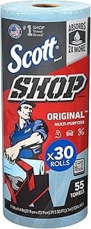 SCOTT SHOP ORIGINAL Towels (75130), Blue Towels, 1 Roll/Pack, 30 Packs/Case