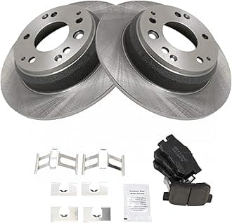 TRQ Rear Brake Pad & Rotor Kit Brake Pads Brake Rotor Ceramic Compatible with 1991-1995 Acura Legend 1996-1998 RL 1995-1998 Honda Odyssey 1996-1999 Isuzu Oasis
