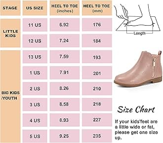 HARVEST LAND Girls Boots Kids Ankle Boots Zipper School Shoes Elegant Big Kid Fashion Winter Boots Zip-up Short Flat Bootie for Junior/Yourth