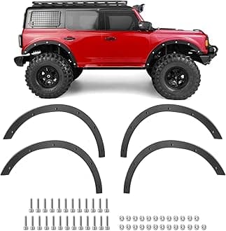 4PCS Stainless Steel RC Fender Flares Fender Delete Wheels for 1/10 Scale RC Crawler Car TRX4 Upgrades 2021 Bronco Accessories