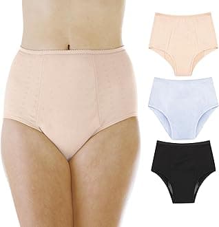Wearever Women's Maximum Absorbency Incontinence Panties for Bladder Control - Washable, Reusable, Leak Proof Underwear for Women 600 ml - (Pack of 3) (Assorted) (5X) (Fits Hip: 55-57")