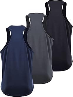 NELEUS Men's 3 Pack Running Tank Top Dry Fit Y-Back Athletic Workout Tank Tops