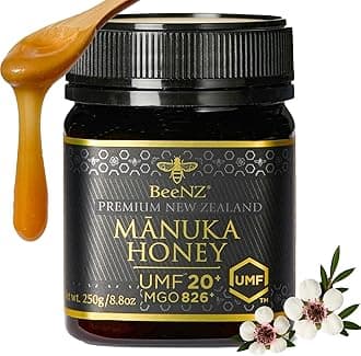 Raw Mānuka Honey, Certified UMF 20+ (MGO 829+), Pure New Zealand Monofloral Mānuka, Natural Sweetener, Superfood Honey for Wellness Support, No Sugar Added, Traceable from Hive to Jar, 8.8 oz/250g