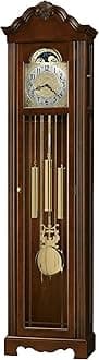 Howard Miller Langhurst Floor Clock II, Analog Display Espresso Finish with Single-Chime Movement, Golden Pendulum Adjustable Grandfather Vertical Home Decor for Bedroom & Living Room